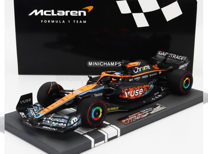 McLAREN F1 Mcl36 Team Mclaren №28 Test Abu Dhabi (2022) Oscar Piastri, Orange Light Blue