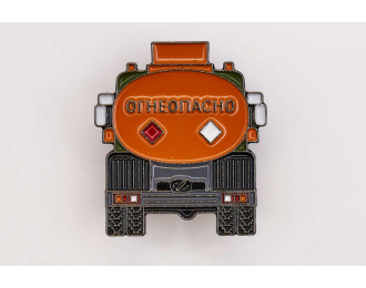 Значок "бензовоз", оранжевый / зеленый