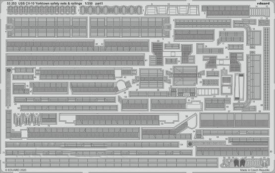 Фототравление для USS CV-10 Yorktown сетки безопасности и поручни