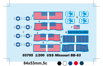 Сборная модель Корабль USS Missouri BB-63