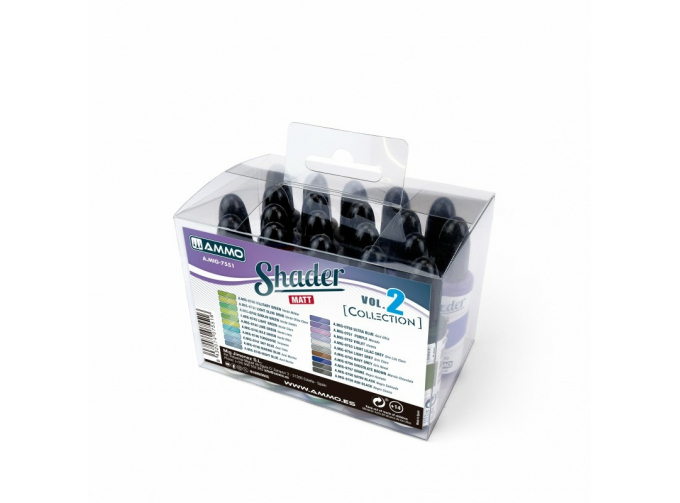 Набор матовых шейдеров AMMO Collections: Matt Shaders Vol.2 Яркие цвета (20 шт.)