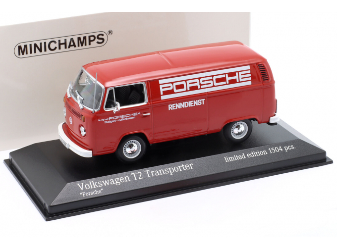 VOLKSWAGEN T2 Kasten Porsche Renndienst (1972), red white