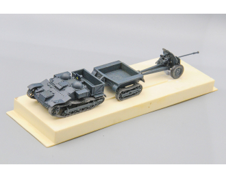 Танкетка Renault UE с прицепом и 25 мм пушкой SA-34, серый