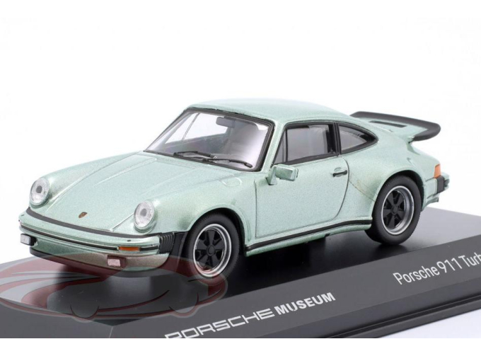 PORSCHE 911 Turbo 3.0 (1975), silver-green / black Tires