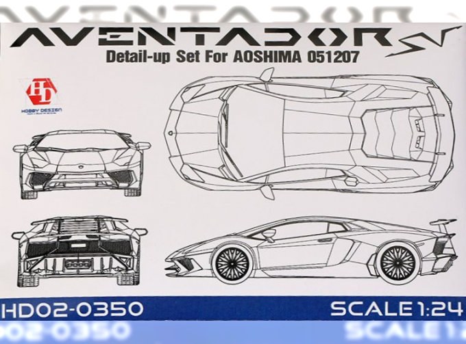 Набор для доработки Lamborghini Aventador SV для моделей AoshimaPE+Resin+Metal parts+Metal Logo）