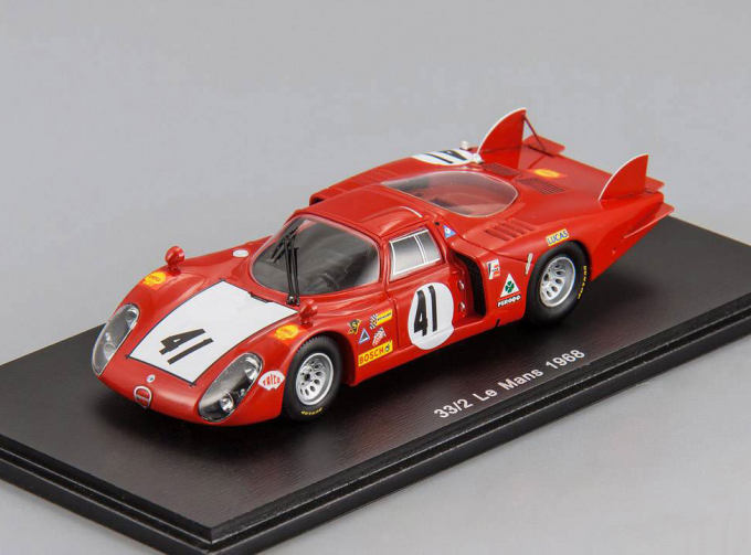 ALFA ROMEO 33/2 #41 Le Mans G. Baghetti - N. Vaccarella (1968), red