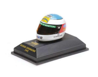 MINI HELMET Michael Schumacher First Win Belgian GP (1992), white/blue/red/yellow
