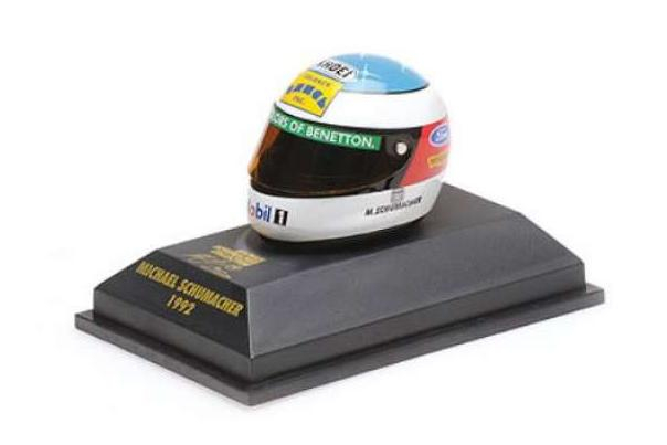 MINI HELMET Michael Schumacher First Win Belgian GP (1992), white/blue/red/yellow