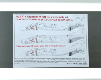 Декаль для F-4B/N/J/S/C/D & RF-4C/B Phantom-II full с тех. надписями и знаками отличия