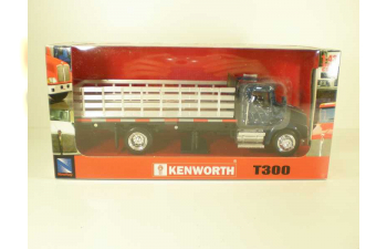 KENWORTH T300 платформа с деревянными бортами, синий