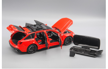 AUDI RS6 с багажным боксом, красный, 21 см