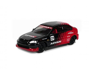 HONDA Civic #21 Advan Yokohama (2000), red/black