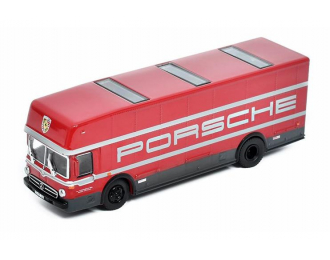 MERCEDES-BENZ O317 Race Transporter Porsche, red / black