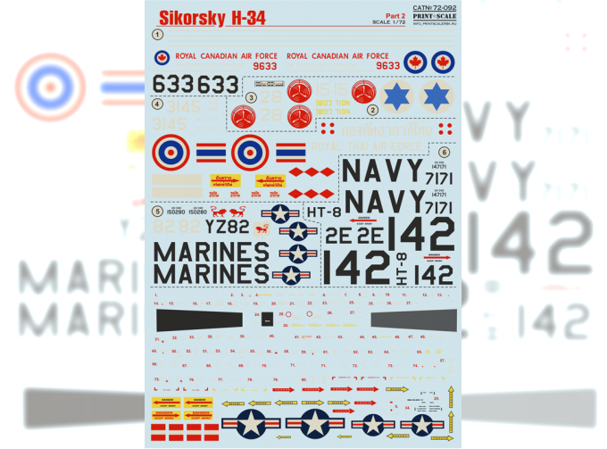Декаль Sikorsky H-34 Part 2