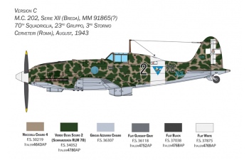 Сборная модель MACCHI Mc.202 Folgore Airplane Wwii Italia Military (decal Per 8 Versioni) 1940