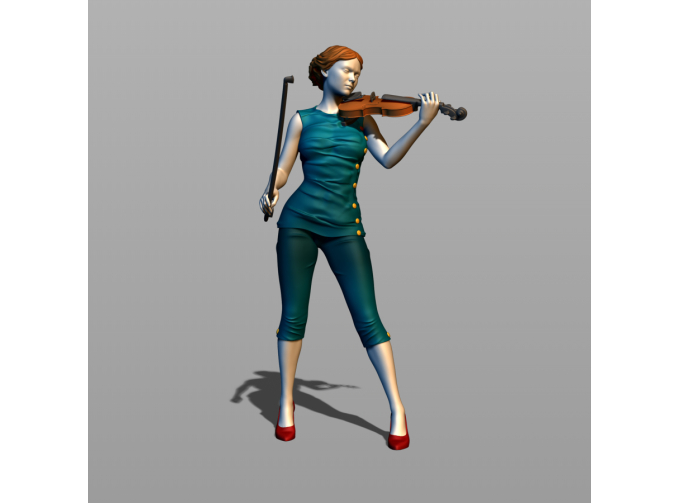 Фигура Скрипачка, окрашенная