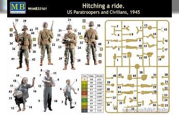 Сборная модель Американские десантники и гражданские, 1945 г