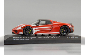 PORSCHE 918 Spyder 'Weissach Package w/ Le Mans Racing Design' (2015 ), red / white