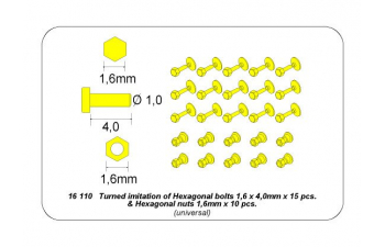 Turned imitation of Hexagonal Bolts & Nuts