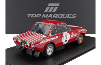 LANCIA Fulvia Hf 1600 Coupe (night Version) №2 Winner Rally Sanremo (1972) Amilcare Ballestrieri - Arnaldo Bernacchini - Con Vetrina - With Showcase, Red Black