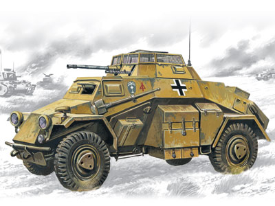Сборная модель Sd.Kfz.222- германский легкий бронеавтомобиль