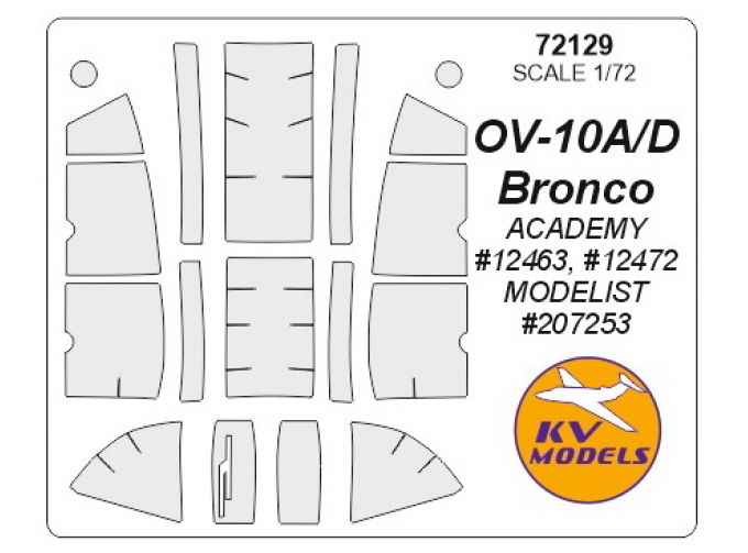 Набор масок окрасочных для остекления модели OV-10 Bronco