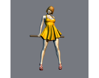 Фигура Девушка оперлась на перила, окрашенная