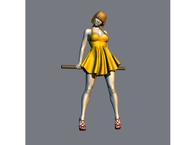 Фигура Девушка оперлась на перила, окрашенная