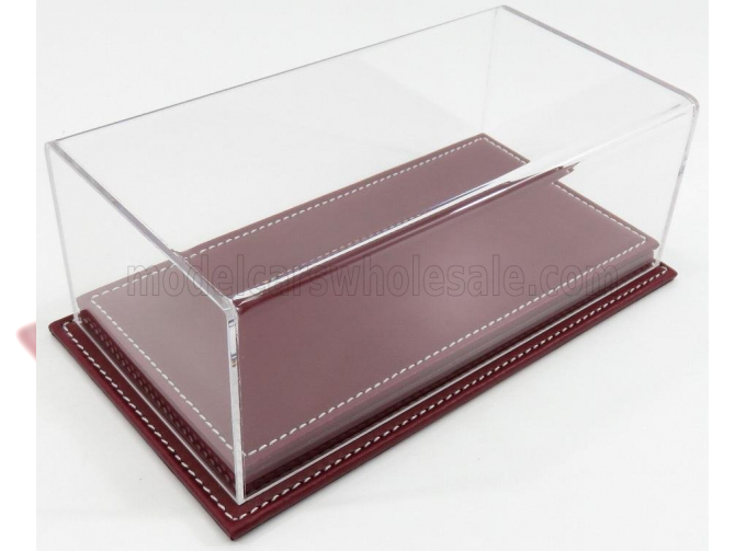 VETRINA DISPLAY BOX Molhouse Base In Pelle - Leather Base Bordeaux - Lungh.lenght Cm 23 X Largh.width Cm 12 X Alt.height Cm 8.5 (altezza Interna 6.7cm ), Plastic Display