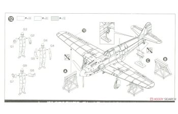 Сборная модель Японский истребитель Ki-61-II KAI TYPE 3 HIEN c фигурками пилота и техника