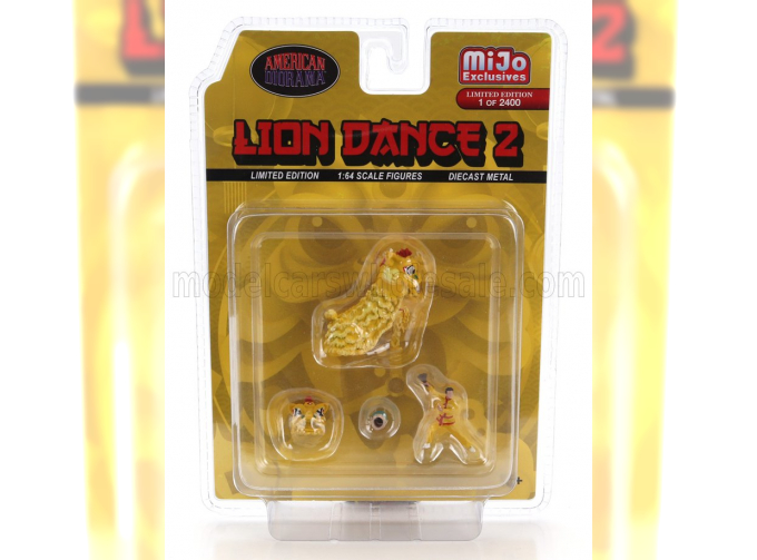 FIGURES Set 4x Lion Dance 2, Yellow