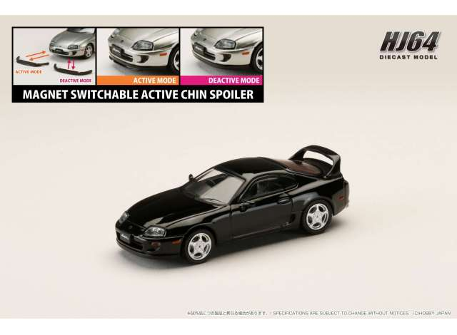 Toyota Supra RZ (JZA80) with Active Spoiler Parts, black