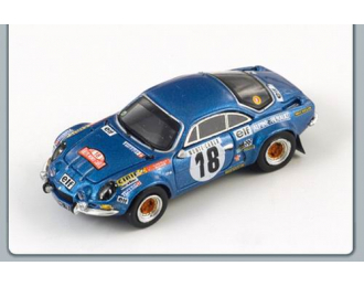 ALPINE RENAULT A110 1800 №18 Winner Monte-Carlo Rally (J-C Andruet - Mlle‘Biche’) 1973, blue