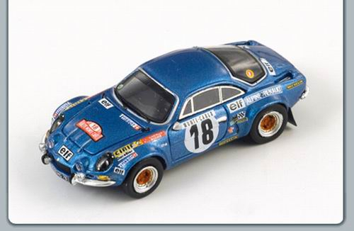 ALPINE RENAULT A110 1800 №18 Winner Monte-Carlo Rally (J-C Andruet - Mlle‘Biche’) 1973, blue