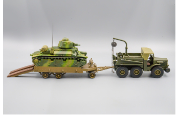 тягач Laffly S45 c прицепом Titan и танком Char D2