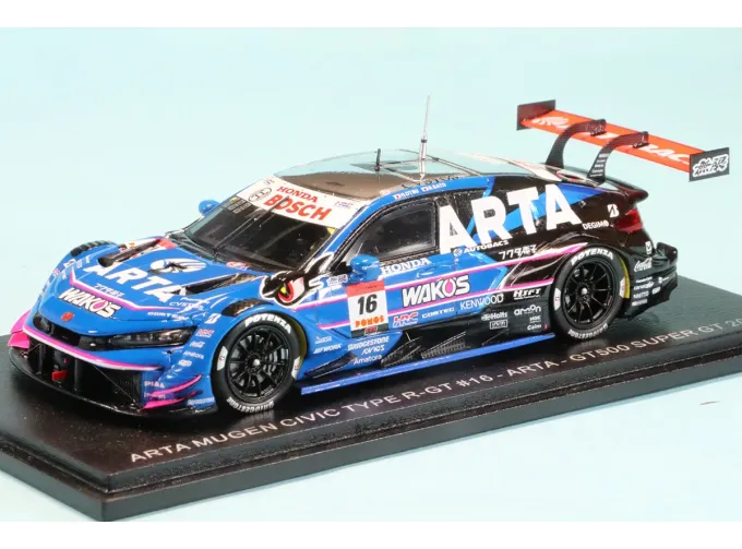 HONDA Civic Type R-gt Team Arta Mugen №16 Gt500 Class Super Gt (2025) Hiroki Otsu - Ren Sato, Blue