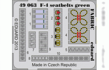 Фототравление для F-4 seatbelts green FABRIC