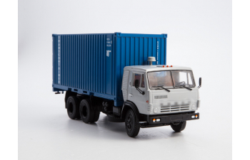 Камский грузовик 53212 контейнеровоз с прицепом ГКБ-8350, серый / синий