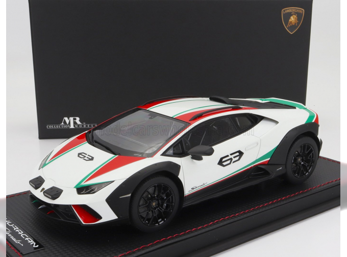 LAMBORGHINI Huracan Sterrato N63 Italian Livery (2022) - Con Vetrina - With Showcase, White Red Green