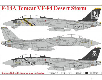 Декаль для F-14A Tomcat VF-84 Desert Storm, FFA (удаляемая лаковая подложка)