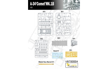 Сборная модель Английский танк A-34 COMET MK.1B