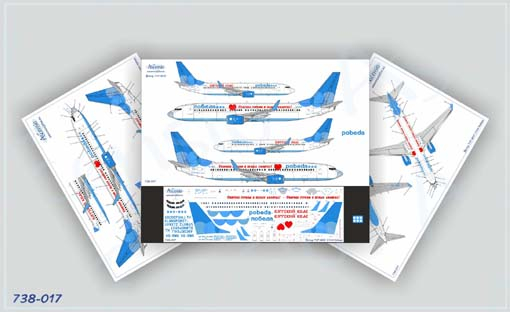 Декаль на самолет боенг 737-800 (Победа)