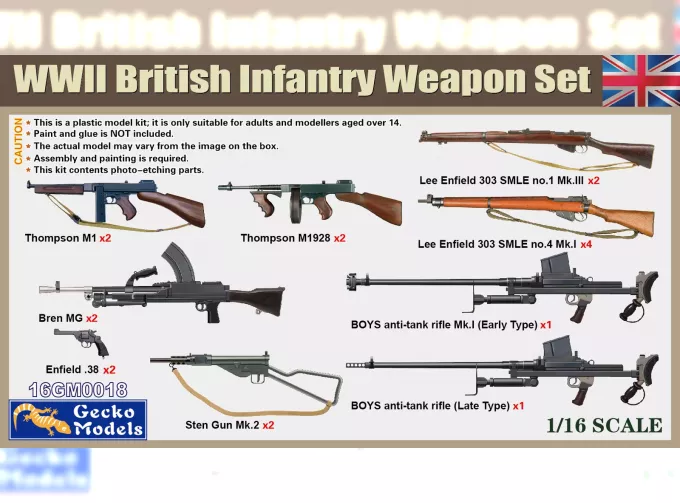 Сборная модель WWII British Infantry Weapon Set