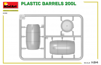 Сборная модель пластиковые бочки 200л /Plastic Barrels 200l