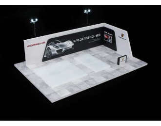 Diorama *Porsche with light *, white/black
