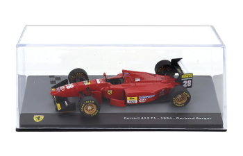 FERRARI F1 412 T1b №28 Season (1994) Gerhard Berger - Con Vetrina - With Showcase, Red Black