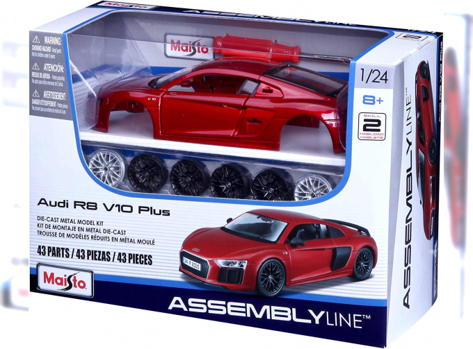 Сборная модель Audi R8 V10 Plus, red