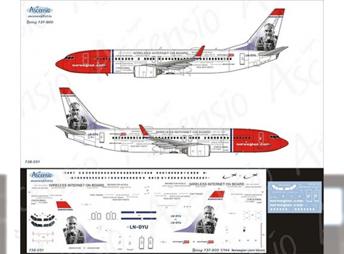 Декаль на самолет боенг 737-800 (Norwegian (Jorn Utzon))