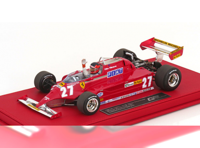 FERRARI F1 126ck N 27 Winner Monaco Gp (with Pilot Figure) (1981) G.Villeneuve - Con Vetrina - With Showcase, Red