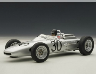 PORSCHE 804 FORMULA 1 1962 30 WINNER DAN GURNEY GRAND PRIX DE FRANCE (ROUEN) 1962 (WITH DRIVER FIGURINE FITTED), silver